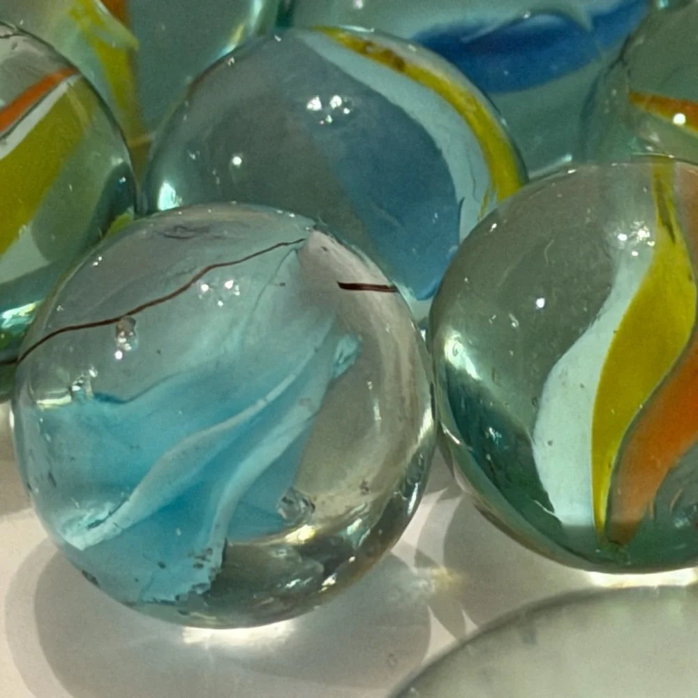 Vintage Tri Color Cat's Eye Marbles